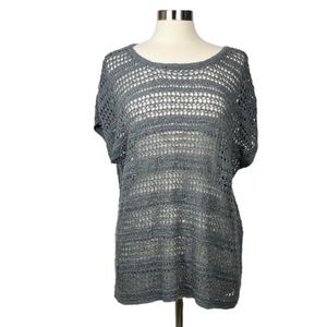 Faded Glory Gray Open Knit Sweater